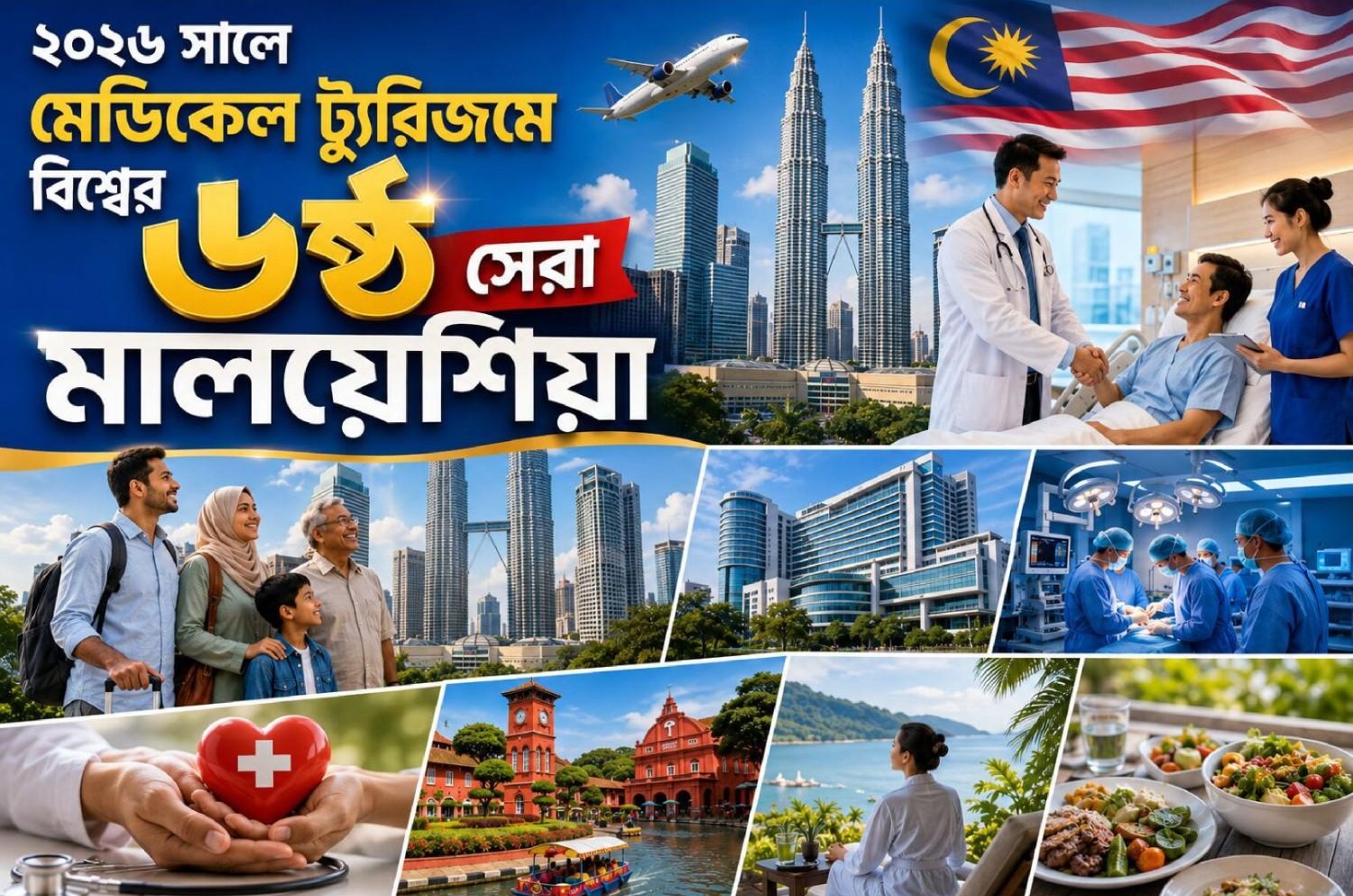 ২০২৬ সালে মেডিকেল ট্যুরিজমে বিশ্বের ৬ষ্ঠ সেরা মালয়েশিয়া