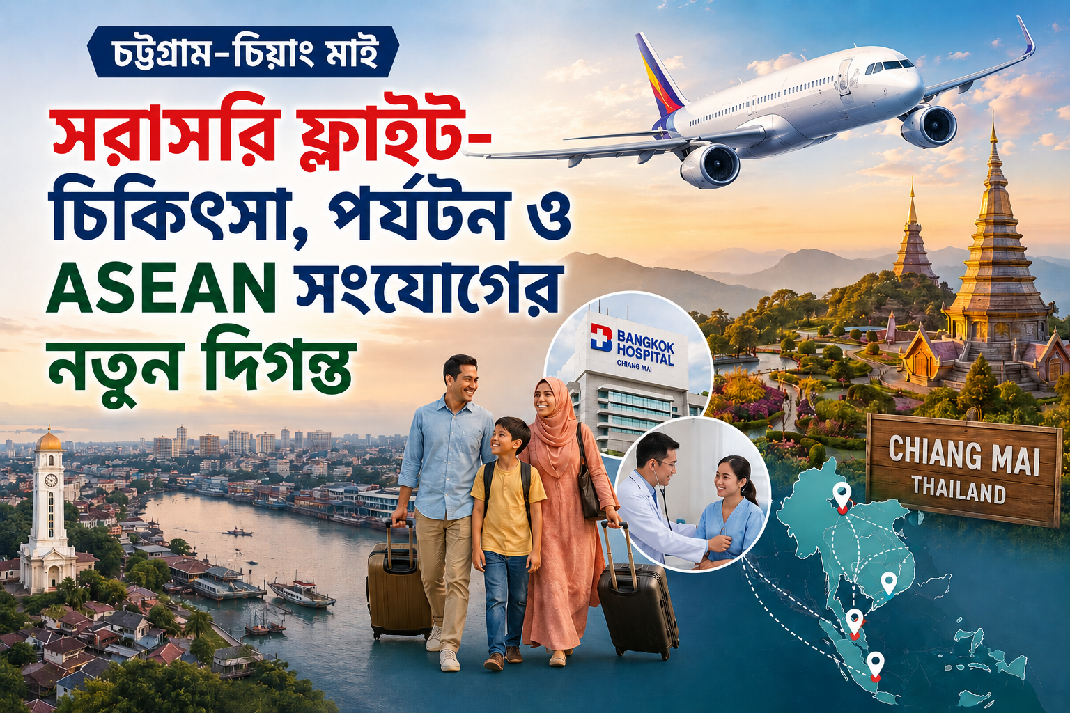 চট্টগ্রাম–চিয়াং মাই সরাসরি ফ্লাইট-চিকিৎসা, পর্যটন ও ASEAN সংযোগের নতুন দিগন্ত