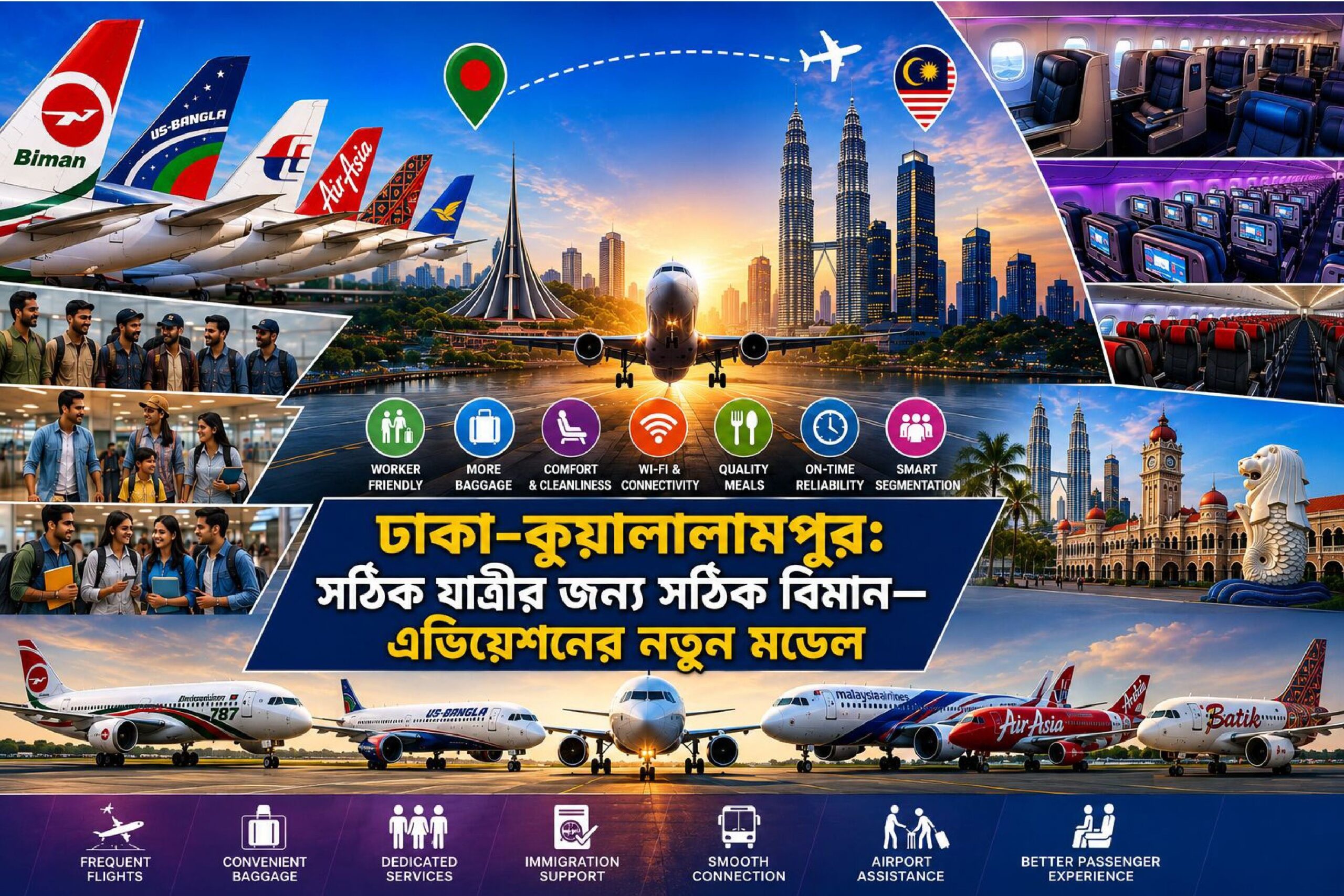 ঢাকা–কুয়ালালামপুর: সঠিক যাত্রীর জন্য সঠিক বিমান—এভিয়েশনের নতুন মডেল